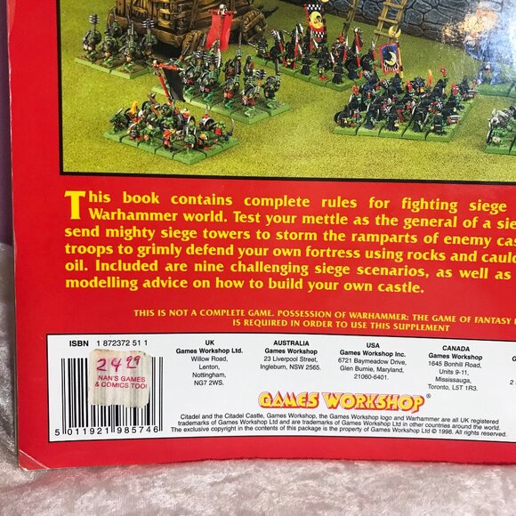 Vintage Warhammer Siege Supplement Rulebook Games Workshop 1998 Rare Retro Book - Picture 7 of 12